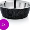 Adori Rvs Voerbak Non-Slip Zwart – Hondenvoerbak – 2 X 20.5 Cm