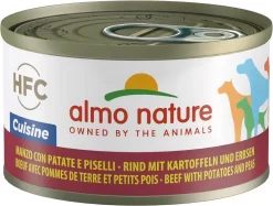 Almo Nature HFC Cuisine Natvoer Voor Honden – 24 X 95g – Rundvlees Met Aardappelen En Erwten – 24 X 95 Gram