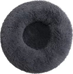 BEESSIES® Donut Hondenmand/kattenmand 50 Cm – Wasbare Hoes – Antraciet Donkergrijs – Hond Kussen Mand