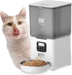 Bowkam Automatische Voerautomaat – Voerbak – Voerautomaat – Voerbak Kat – Voerbak Hond – Wit – Met Voice Recording