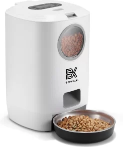 Bowkam Automatische Voerbak – Voerbak – Voerautomaat – Voerbak Kat – Voerbak Hond – Voerautomaat Kat – Met Voice Recording – Wit