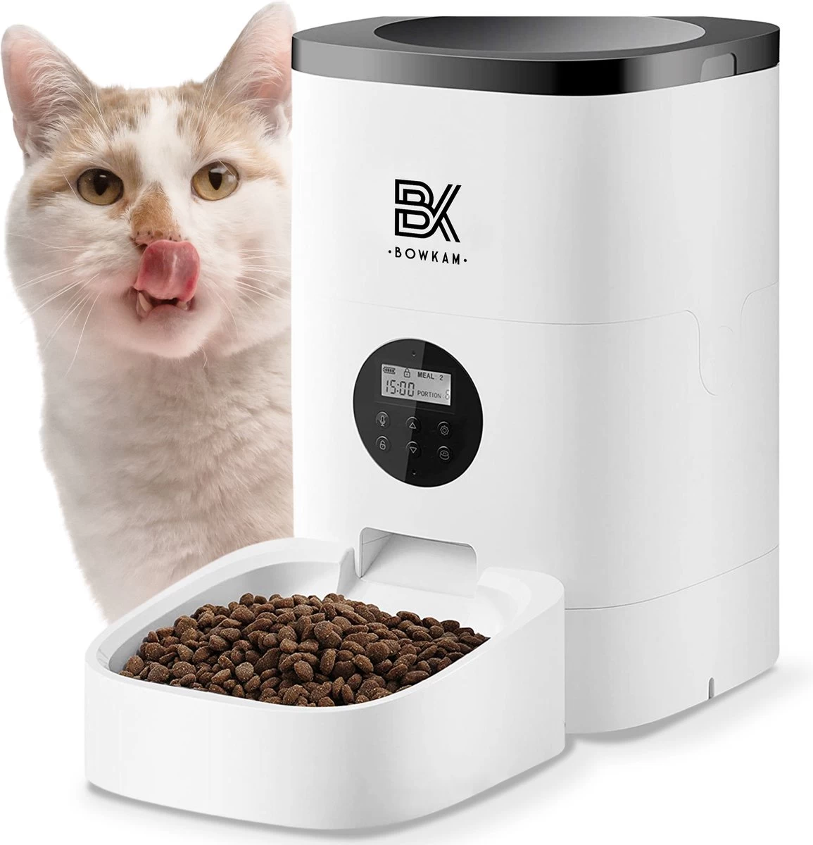 Bowkam Automatische Voerbak – Voerbak – Voerautomaat – Voerbak Kat – Voerbak Hond – Voerautomaat Kat – Wit 1 Bowkam Automatische Voerbak – Voerbak – Voerautomaat – Voerbak Kat – Voerbak Hond – Voerautomaat Kat – Wit