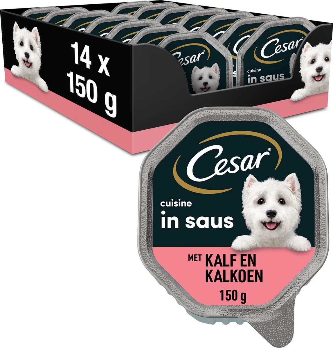 Cesar Cuisine Honden Natvoer – Kalf & Kalkoen In Saus – 14 X 150 Gr 1 Cesar Cuisine Honden Natvoer – Kalf & Kalkoen In Saus – 14 X 150 Gr
