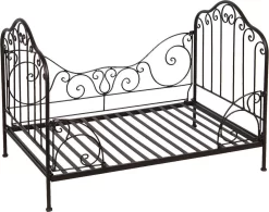 Clayre & Eef Hondenmand 80x53x58 Cm Bruin Zwart Ijzer Rechthoek Hondenbed Dierenmand Kattenmand