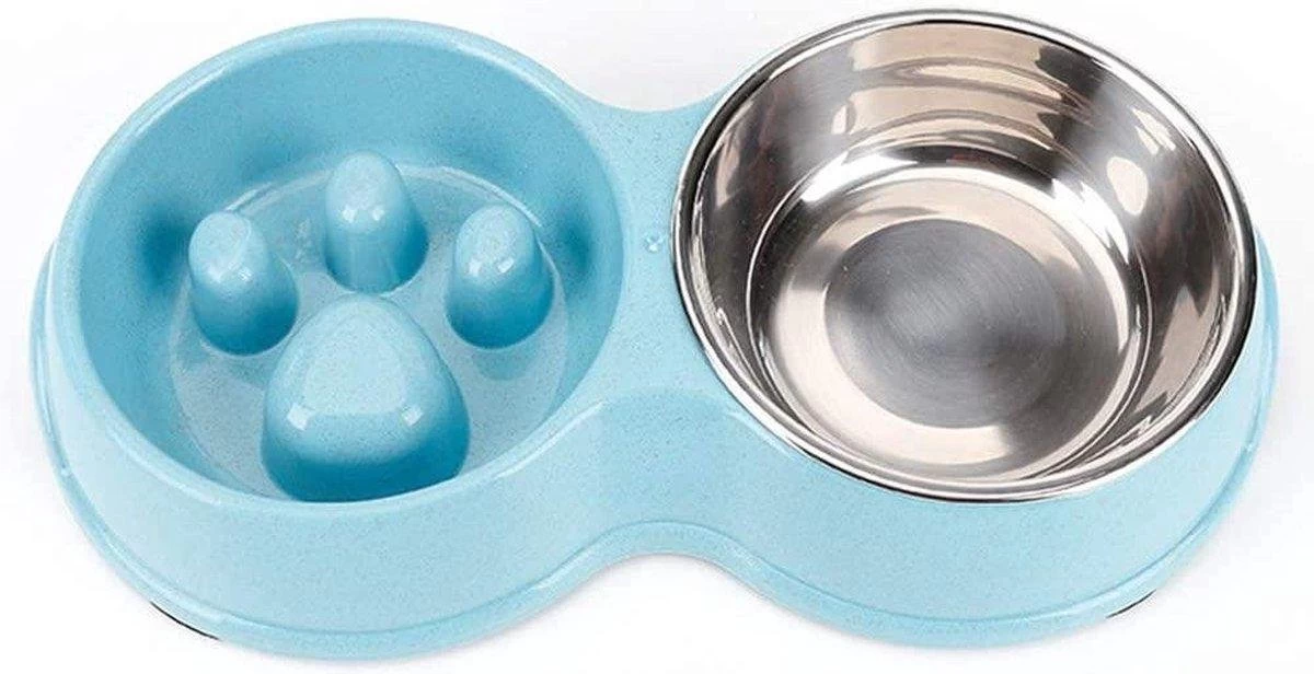 DMV Dubbele Voerbak – Hondenbak – Voederbak – Anti Schrok Bak – Kattenbak – Hond – Poes – Puppy’s – Hondenbrokken – Kattenbrokken – Drinkbak – RVS – Dog Bowl – Slowfeeder – Dieren – Blauw 1 DMV Dubbele Voerbak – Hondenbak – Voederbak – Anti Schrok Bak – Kattenbak – Hond – Poes – Puppy’s – Hondenbrokken – Kattenbrokken – Drinkbak – RVS – Dog Bowl – Slowfeeder – Dieren – Blauw