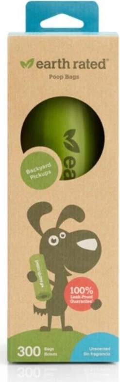 Earth Rated Eco Poepzakjes Dispenser Tissue Stijl Geurloos 300 Zakjes