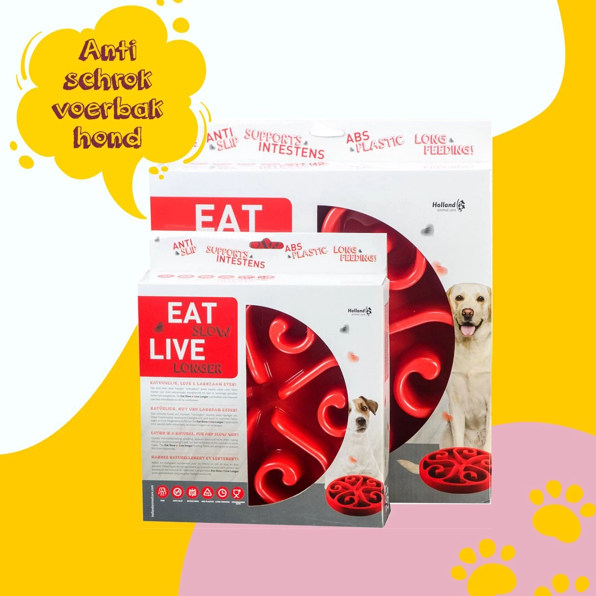 Eat Slow Live Longer Original Voerbak – Anti-schrok Voerbak – Slow Feeder Voor Honden – Anti-slip – Rood – Ø20,5 Cm – Small/Medium – Geschikt Voor Kleine En Grotere Honden 1 Eat Slow Live Longer Original Voerbak – Anti-schrok Voerbak – Slow Feeder Voor Honden – Anti-slip – Rood – Ø20,5 Cm – Small/Medium – Geschikt Voor Kleine En Grotere Honden
