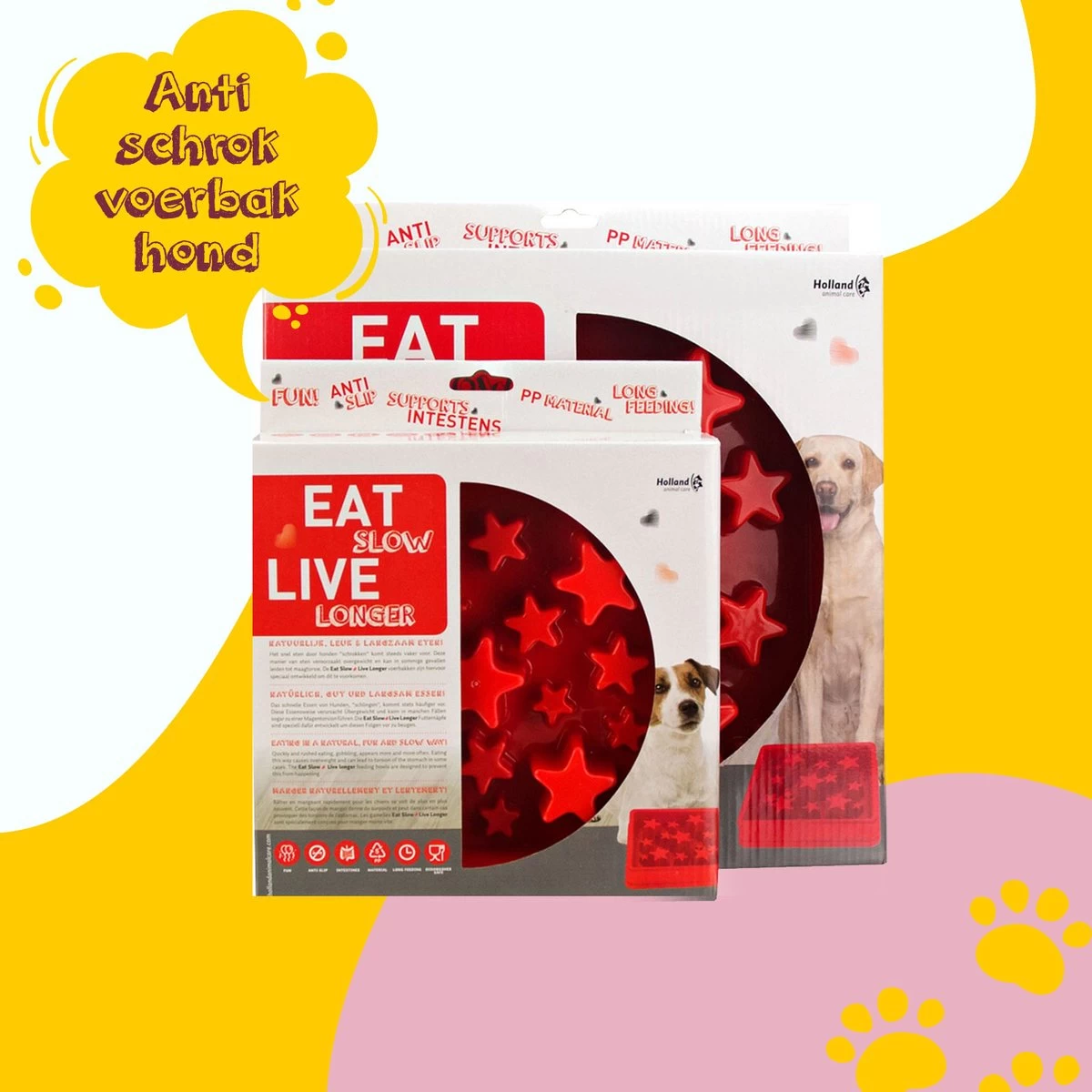 Eat Slow Live Longer Star Voerbak – Anti-schrok Voerbak – Slow Feeder Voor Honden – Anti-slip – Rood – 29.5 X 29.5 Cm – Large/Extra Large – Geschikt Voor De Grotere Hond 1 Eat Slow Live Longer Star Voerbak – Anti-schrok Voerbak – Slow Feeder Voor Honden – Anti-slip – Rood – 29.5 X 29.5 Cm – Large/Extra Large – Geschikt Voor De Grotere Hond