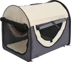 PawHut Honden Draagtas – Reisbench – Reismand Hond – Dieren Transport Box – Opvouwbaar – Maat L – 70x51x59 Cm – Grijs Creme