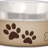 Honden Voerbak & Drinkbak – Vaatwasmachinebestendig, Met Antislip En Antibacteriële RVS Binnenzijde – Loving Pets Bella Bowl – 8 Kleuren In Small Tot Extra-Large – Kleur: Metallic Champagne, Maat: Extra Large – 2L