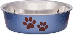Honden Voerbak & Drinkbak – Vaatwasmachinebestendig, Met Antislip En Antibacteriële RVS Binnenzijde – Loving Pets Bella Bowl – 8 Kleuren In Small Tot Extra-Large – Kleur: Metallic Blueberry, Maat: Medium – 750ml
