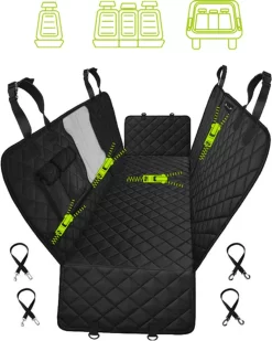 Hondendeken Auto Achterbank AFRITSBAAR – Kofferbak – Enkel Stoel – Beschermhoes Incl. 2 Gordelriemen