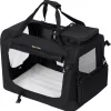 Hondendraagtas – Reisbench – Transportbox Auto – Hondentas – Hondenbox – Opvouwbaar – 60 X 42 X 42 Cm – Zwart