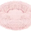 Hondenmand Donut – Hondenkussen – Poezenmand Fluffy – 60cm – Roze – Wasmachine Bestendig