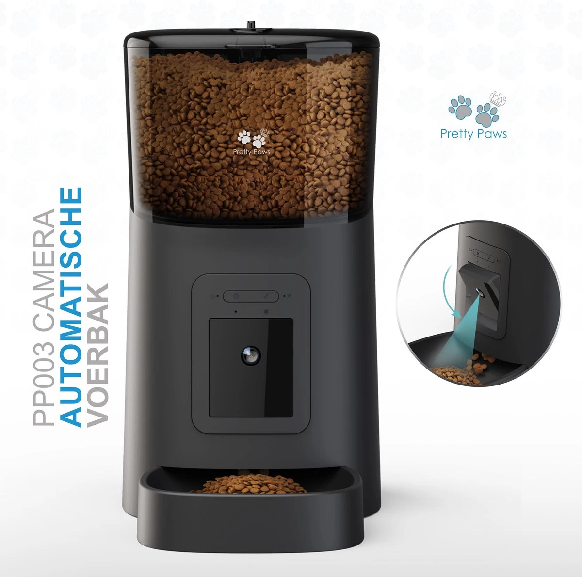 Pretty Paws PP003 – Camera Voerautomaat Zwart – Automatische Voerbak – Slimme Voerautomaat Met App – Instelbaar Voedingsschema 1 Pretty Paws PP003 – Camera Voerautomaat Zwart – Automatische Voerbak – Slimme Voerautomaat Met App – Instelbaar Voedingsschema