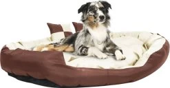 Prolenta Premium Hondenkussen Omkeerbaar En Wasbaar 150x120x25 Cm Bruin En Crème