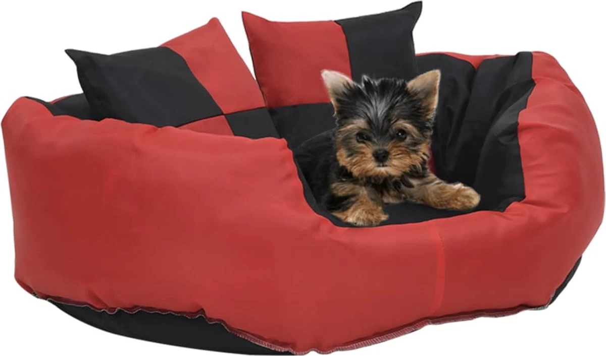 Prolenta Premium Hondenkussen Omkeerbaar En Wasbaar 65x50x20 Cm Rood En Zwart 1 Prolenta Premium Hondenkussen Omkeerbaar En Wasbaar 65x50x20 Cm Rood En Zwart