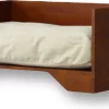 STUDIO ANIMAUX Hondenmand Met Katoenen Kussen (maat S) | 58 X 37,5 Cm Hondenbed | Hondensofa | Hondenbank | Hout | Bruin