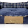 Scruffs Highland Box Bed – Stevige Hondenmand Van Hoogwaardige Chenille Stof Met Anti-slip Onderzijde – Kleur: Blauw, Maat: Extra Large