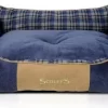 Scruffs Highland Box Bed – Stevige Hondenmand Van Hoogwaardige Chenille Stof Met Anti-slip Onderzijde – Kleur: Blauw, Maat: Large