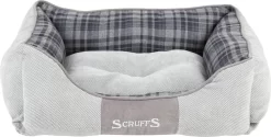 Scruffs Highland Box Bed – Stevige Hondenmand Van Hoogwaardige Chenille Stof Met Anti-slip Onderzijde – Kleur: Grijs, Maat: Small