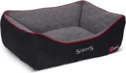 Scruffs Thermal Box Bed – Warme Hondenmand Voor Koude Dagen Met Superzachte Fleece Hoes – S/M/L/XL In Grijs, Bruin Of Zwart – Kleur: Zwart, Maat: Medium