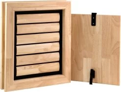 Tomsgates Jake Houten Hondenluik Voor Middelgrote Honden | Naturel Afgewerkt | 34 X 28 Cm | Eenvoudige Installatie | Voor Deuren Tot 5.5 Cm Dik | Isolerend | Duurzaam