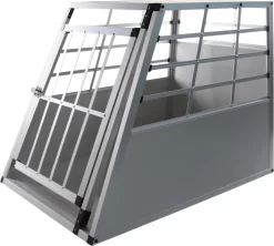 Topmast Autobench Ellipse – Large – 91 X 65 X 69 Cm – Lichgrijs – Aluminium Reisbench – Autobench Voor Hond – Autobenches – Reisbench Hond