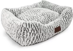Topmast Hondenmand Snoozy – Zacht Fleece – 61 X 48 X 15 Cm – Fluffy Hondenmand – Hondenmanden – Hondenkussen – Benchkussen