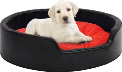 VidaLife Hondenmand 90x79x20 Cm Pluche En Kunstleer Zwart En Rood