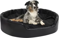 VidaLife Hondenmand 99x89x21 Cm Pluche En Kunstleer Zwart