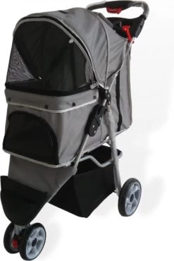 Hondenbuggy 3 Wieler Grijs Voor Hondjes Tot Ca. 12KG