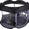 Maxxpro Opvouwbare Bench – Reisbench – Ø78 X 62 CM – Kleine Huisdieren – Hondenmand – Kattenmand – Mesh Panelen – Zwart – Nylon