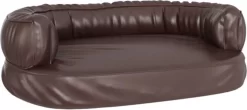 VidaXL Hondenmand Met Ergonomisch Schuim 60×42 Cm Kunstleer Bruin