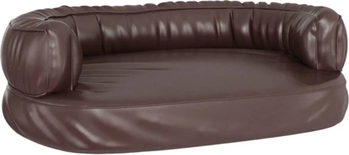 VidaXL Hondenmand Met Ergonomisch Schuim 60×42 Cm Kunstleer Bruin 1 VidaXL Hondenmand Met Ergonomisch Schuim 60×42 Cm Kunstleer Bruin